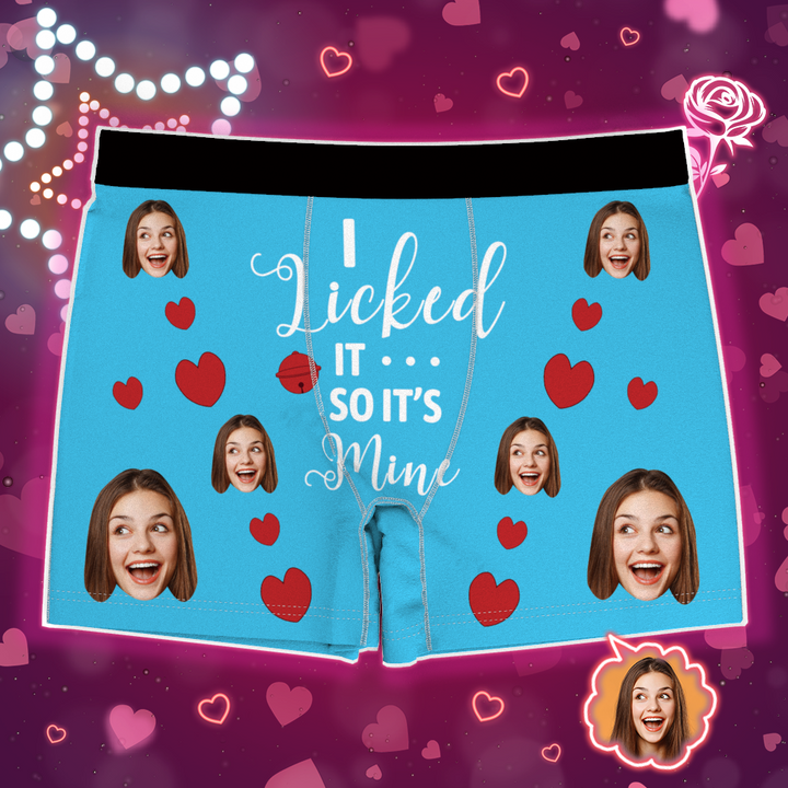 Custom Photo Boxer, Funny Face Boxer It's Mine AR View with Package