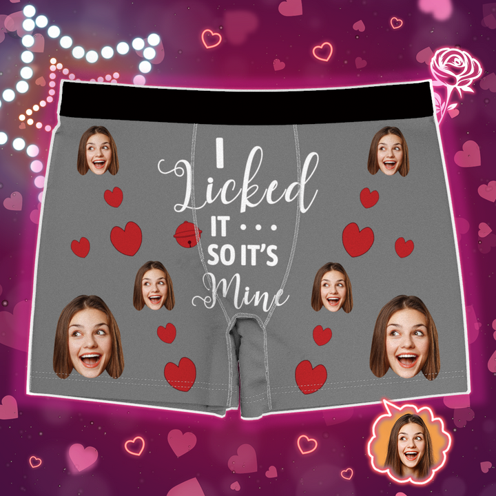 Custom Photo Boxer, Funny Face Boxer It's Mine AR View with Package