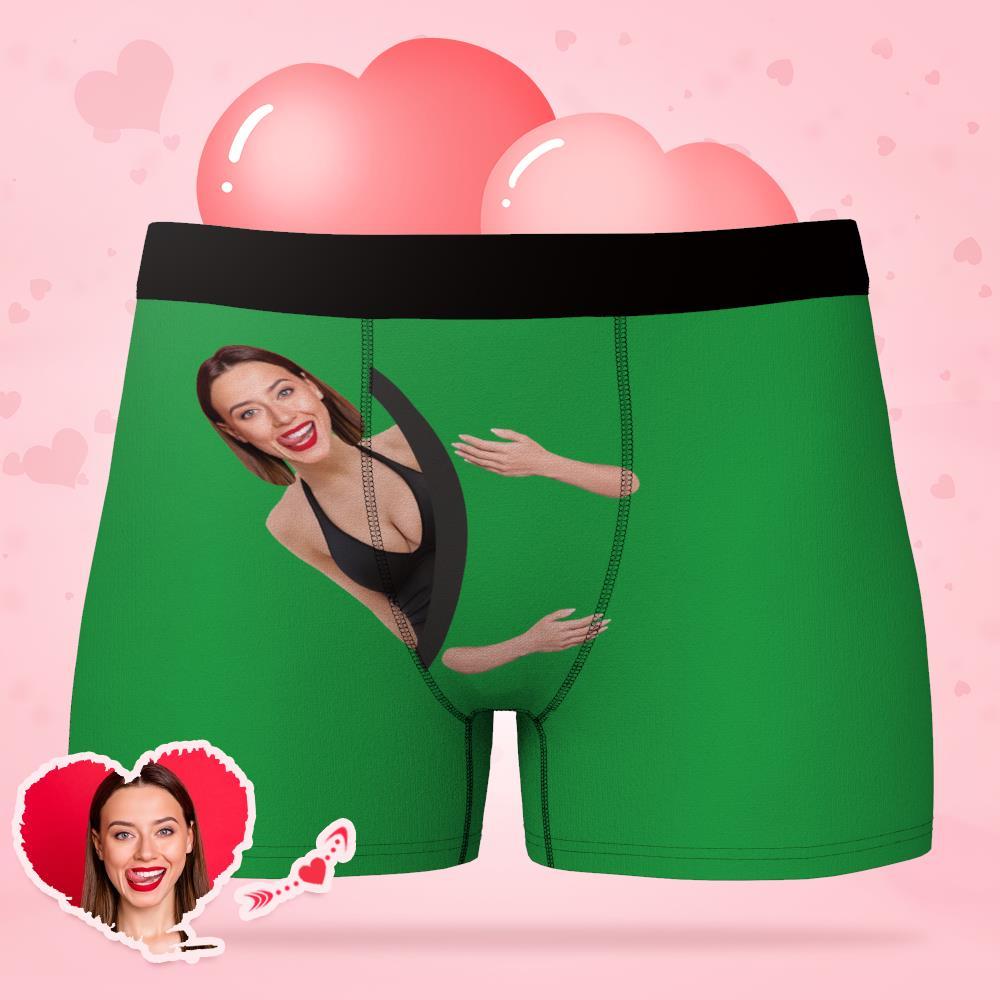 Custom Face Underwear Hug My Treasure Men's All-Over Boxer Briefs