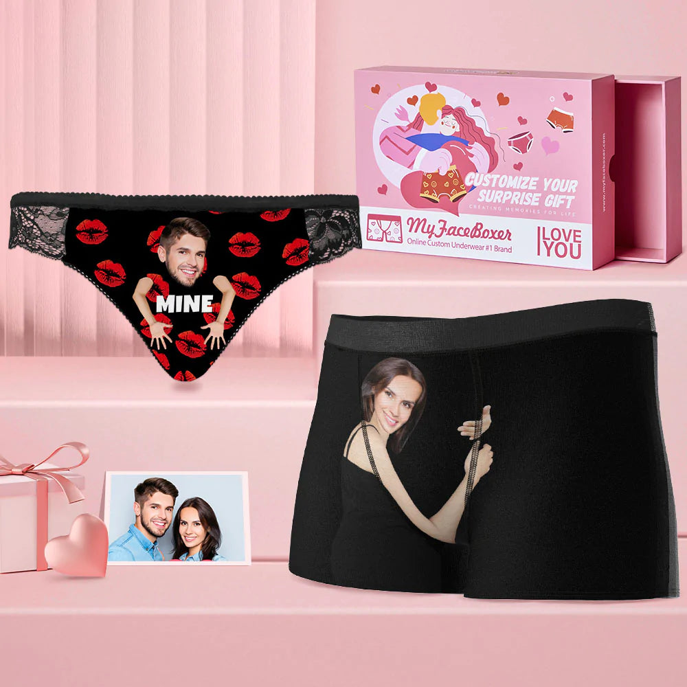 Custom Face Matching Underwear for Couples You are Mine Valentine's Day Gift for Lovers