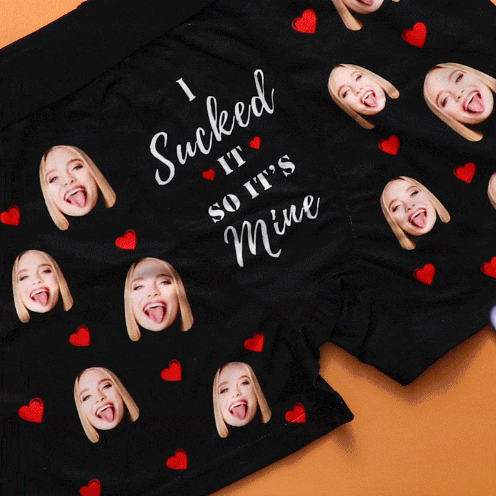 Personalized Funny Face Custom Waistband Text Boxer Gift For Men-it's Mine AR View