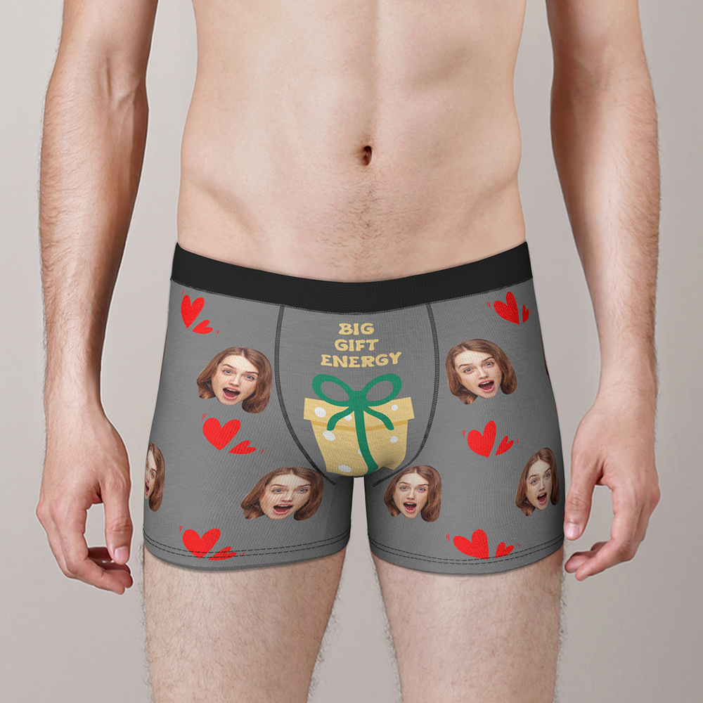 Custom Face Christmas Boxer Funny Big Gift Energy Underwear