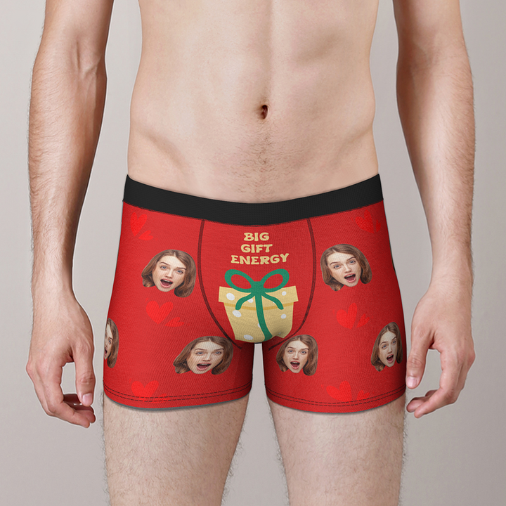 Custom Face Christmas Boxer Funny Big Gift Energy Underwear