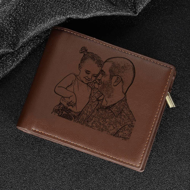 Photo Engraved Wallet Company Logo Gift for Employee