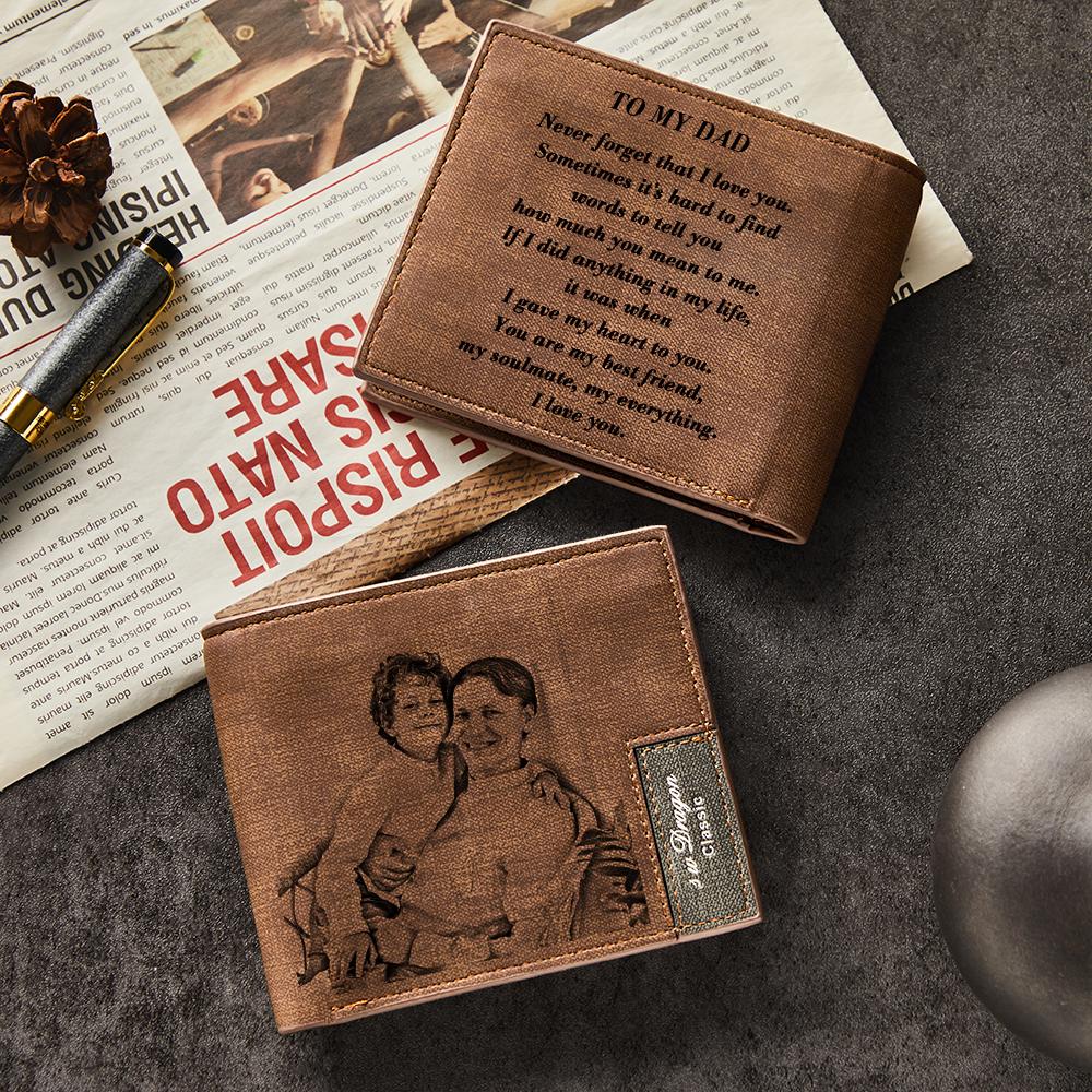 Gift for Dad To My Dad Personalized Photo Wallet Leather Wallet Engraved Wallet Gift For Him To My Son To My Brother