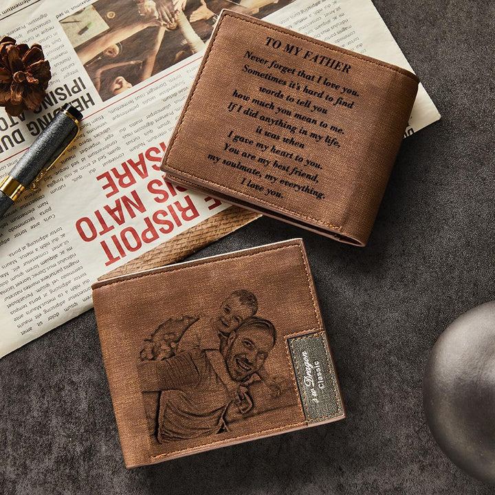 Gift for Dad To My Dad Personalized Photo Wallet Leather Wallet Engraved Wallet Gift For Him To My Son To My Brother