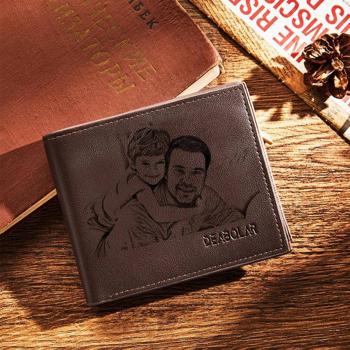 Gift for Dad To My Dad Personalized Photo Wallet Leather Wallet Engraved Wallet Gift For Him To My Son To My Brother