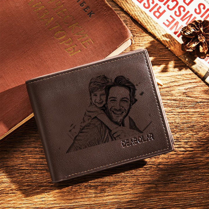 Gift for Dad To My Dad Personalized Photo Wallet Leather Wallet Engraved Wallet Gift For Him To My Son To My Brother