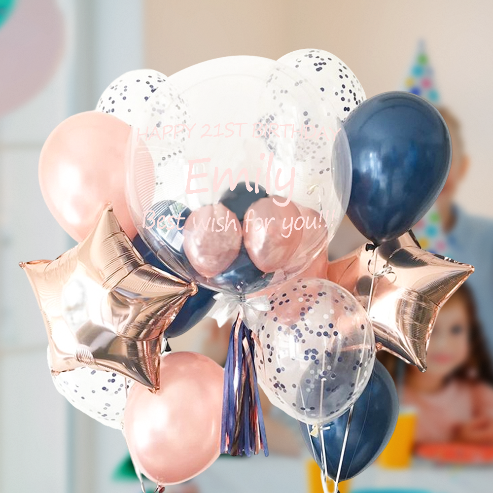 Custom Bobo Transparent Balloons Kit Stickers DIY for Wedding Birthday Party Decorative Supplies