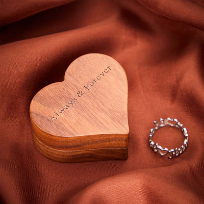 Wedding Engraved Ring Box Personalized Heart-Shaped Proposal Ring Box