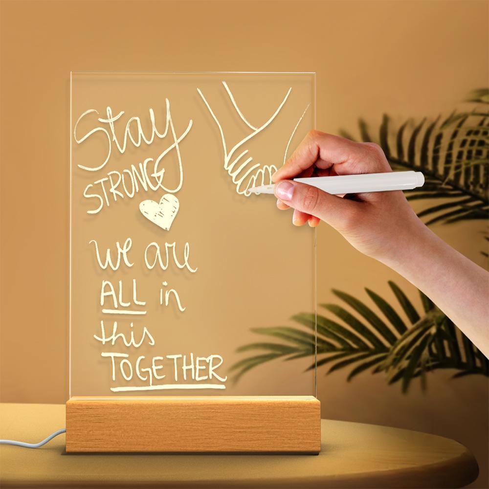 Handwriting Night Lights Acrylic Message Board with Pen
