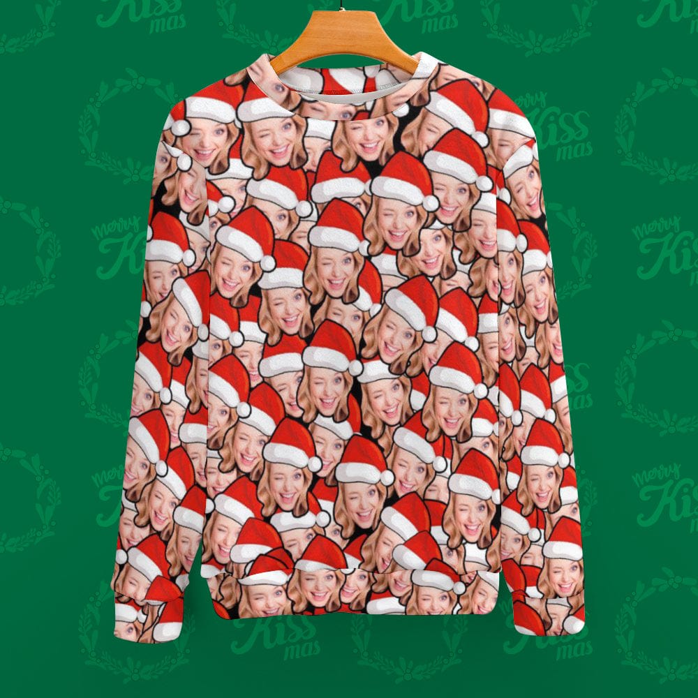 Custom Face Ugly Christmas Sweater Personalized Christmas Hat Sweater For Christmas