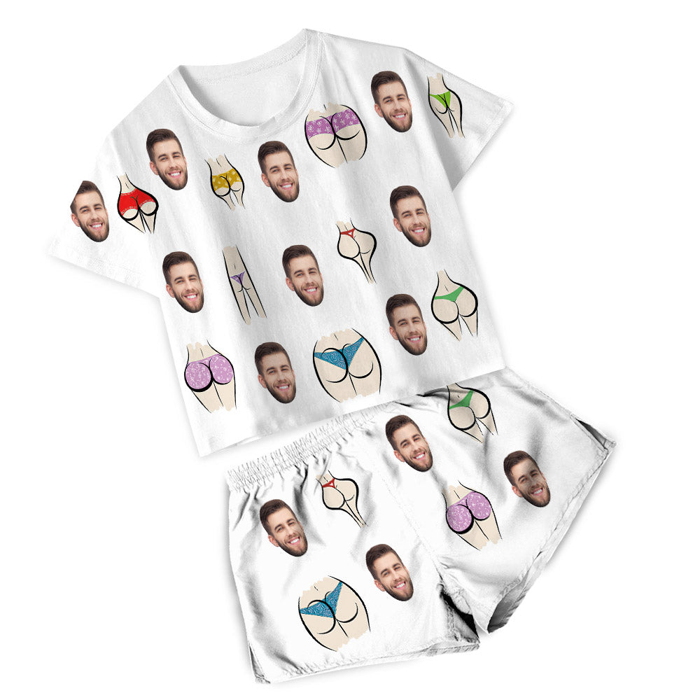 Custom Face Pajamas Personalized Pajamas Sexy Colorful Women's Short Pajama Sets