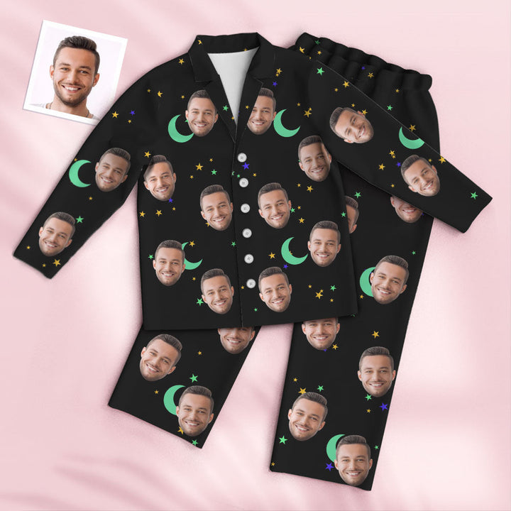 Custom Photo Face Pajama Personalized Starry Sky Style Gifts