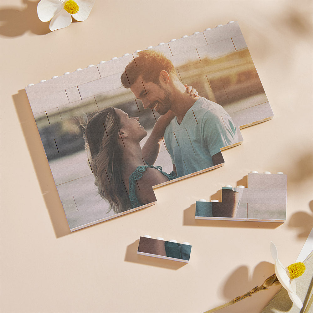 Personalized Building Brick Custom Horizontal Photo Block