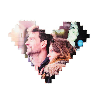 Custom Music Code Building Brick Personalized Photo Block Heart Shape