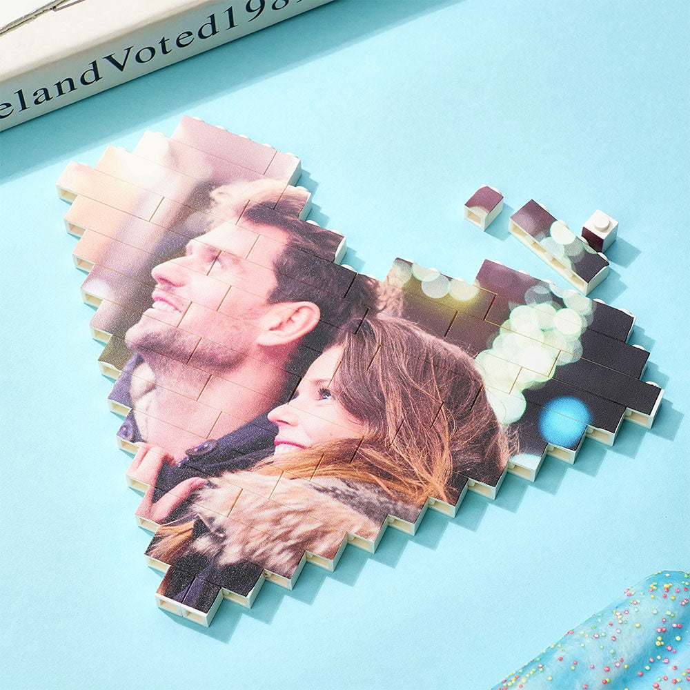 Custom Music Code Building Brick Personalized Photo Block Heart Shape