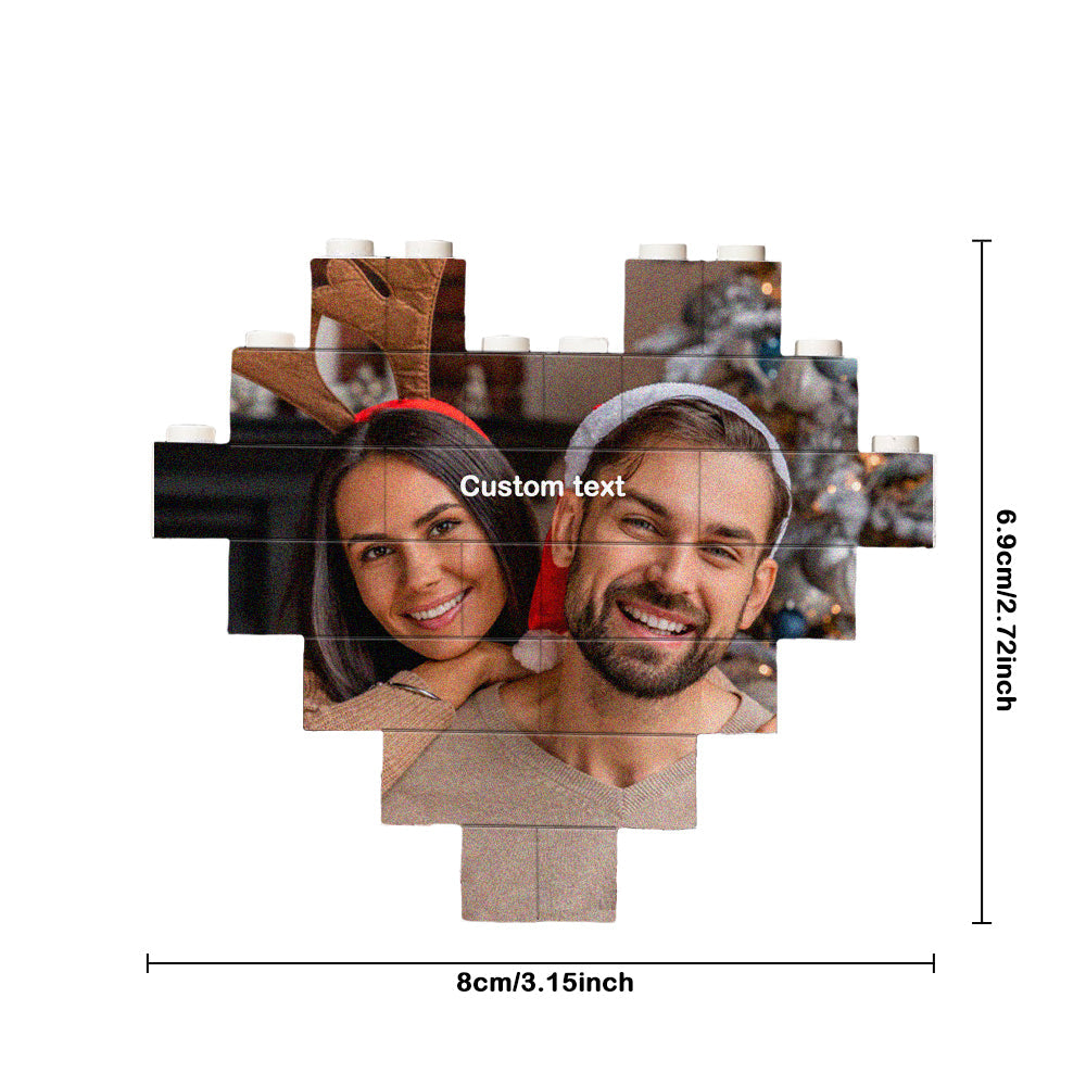 Personalised Heart Shaped Brick Puzzles Custom Photo Building Block