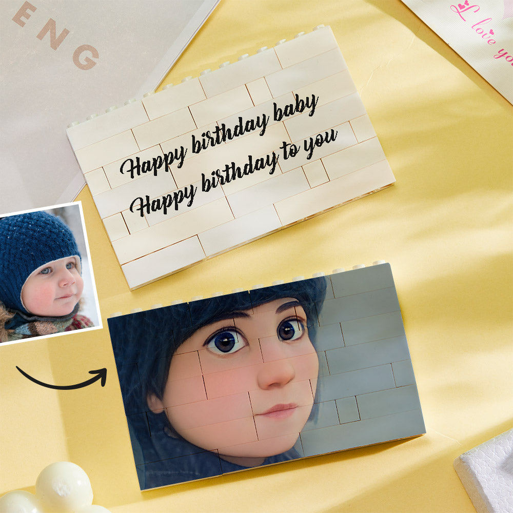 Custom Building Block Puzzle Personalized Cartoon Avatar Brick Horizontal Toy Christmas Gifts