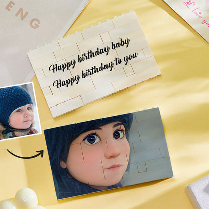 Custom Building Block Puzzle Personalized Cartoon Avatar Brick Horizontal Toy Christmas Gifts