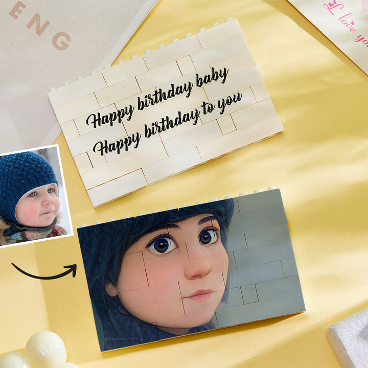 Custom Building Block Puzzle Personalized Cartoon Avatar Brick Horizontal Toy Christmas Gifts