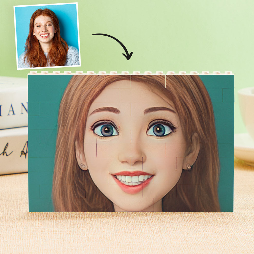 Custom Building Block Puzzle Personalized Cartoon Avatar Brick Horizontal Toy Christmas Gifts