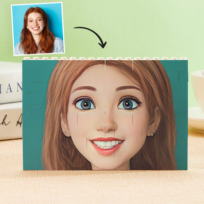 Custom Building Block Puzzle Personalized Cartoon Avatar Brick Horizontal Toy Christmas Gifts