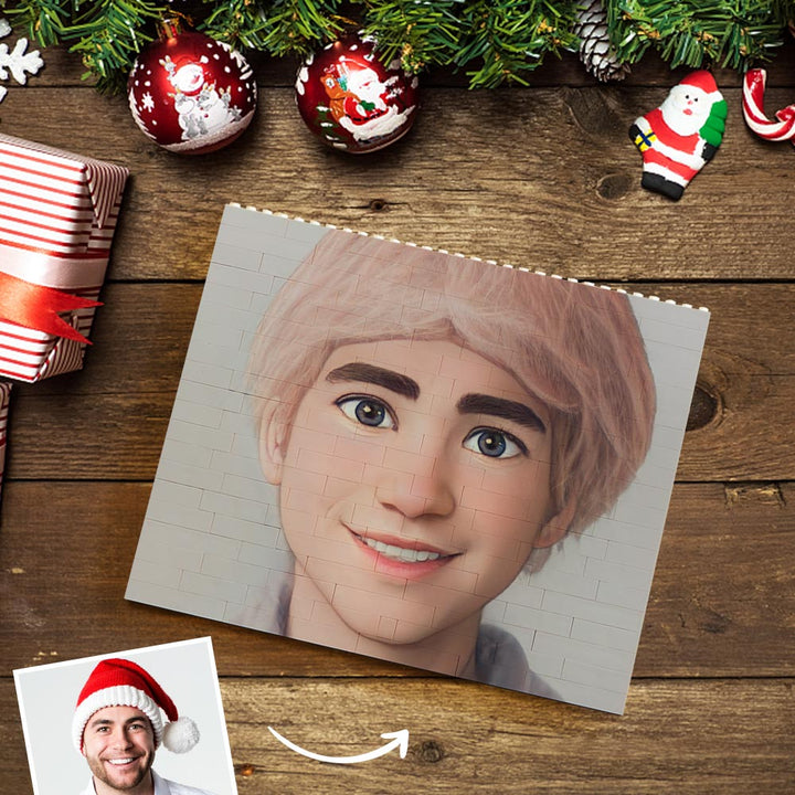 Custom Building Block Puzzle Personalized Cartoon Avatar Brick Horizontal Toy Christmas Gifts
