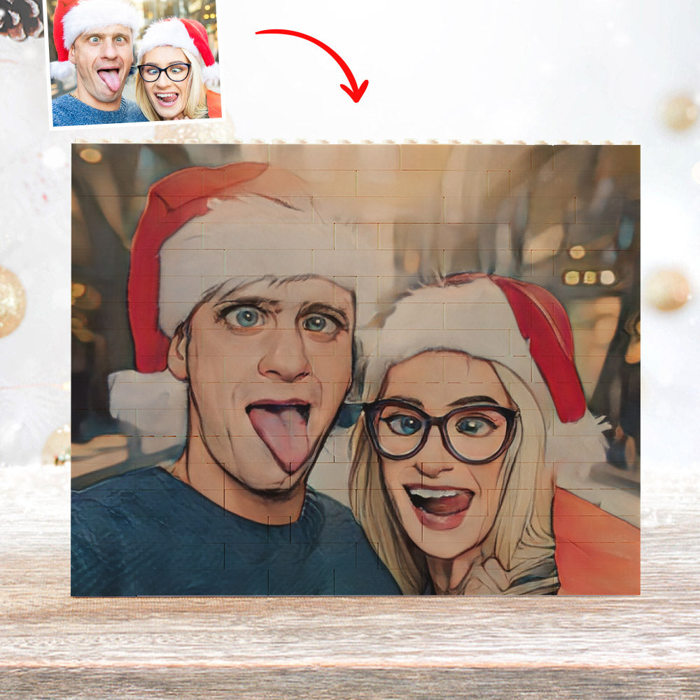 Custom Building Block Puzzle Personalized Cartoon Photo Brick Horizontal Toy Christmas Gifts