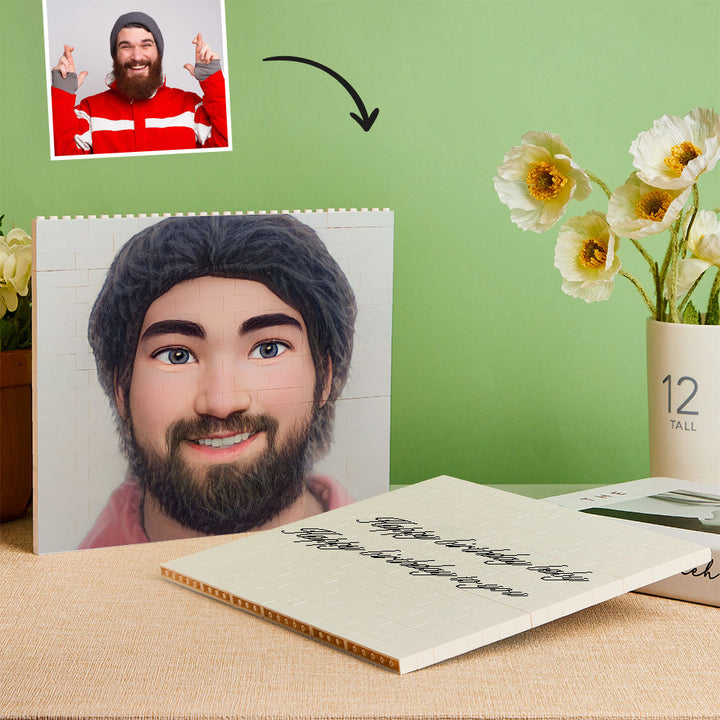 Custom Building Block Puzzle Personalized Cartoon Avatar Brick Horizontal Toy Christmas Gifts