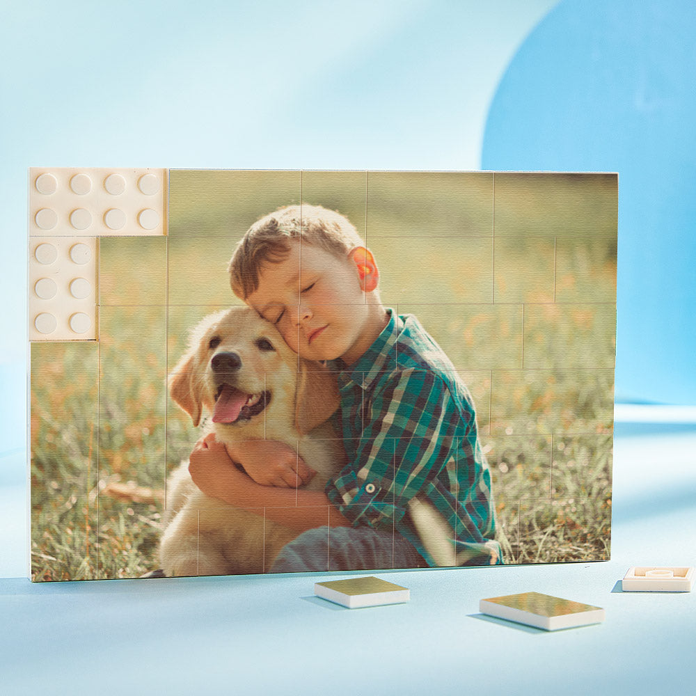 Custom Building Block Puzzle Personalized Photo Brick Gifts for Dad