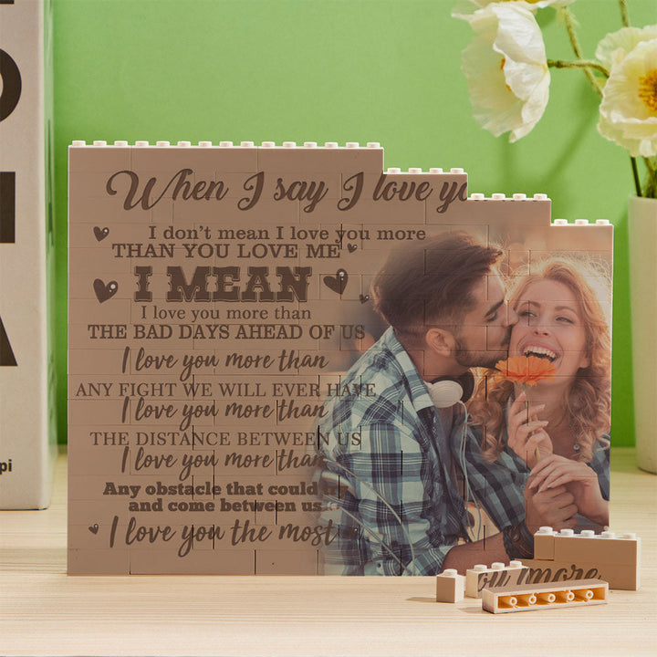 Custom Building Block Puzzle Personalized Photo Brick Frame I Love You