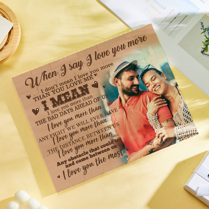 Custom Building Block Puzzle Personalized Photo Brick Frame I Love You