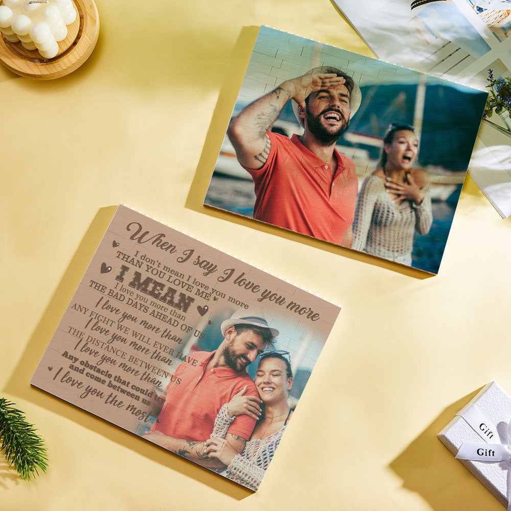 Custom Building Block Puzzle Personalized Photo Brick Frame I Love You