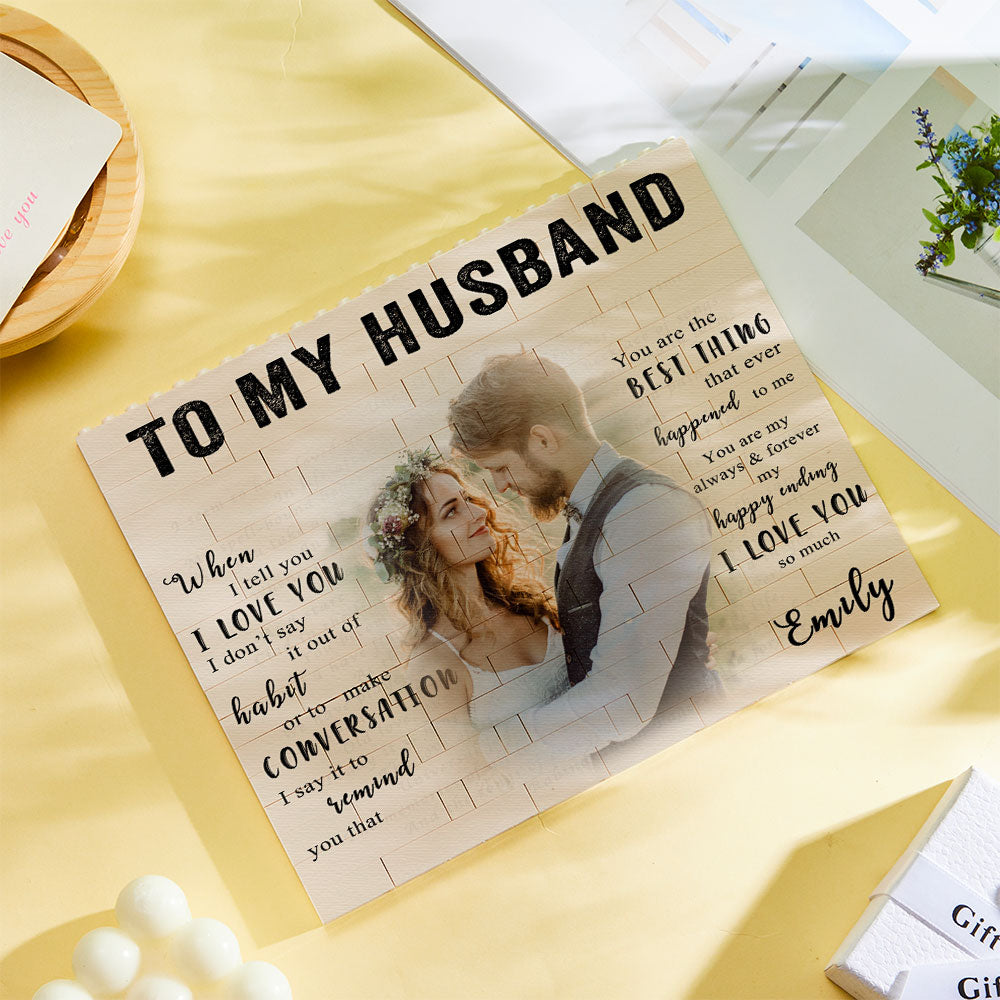 Custom Building Block Puzzle Personalized Photo Brick To My Husband