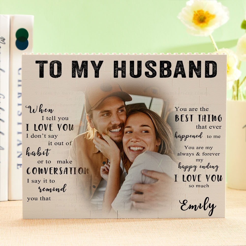 Custom Building Block Puzzle Personalized Photo Brick To My Husband