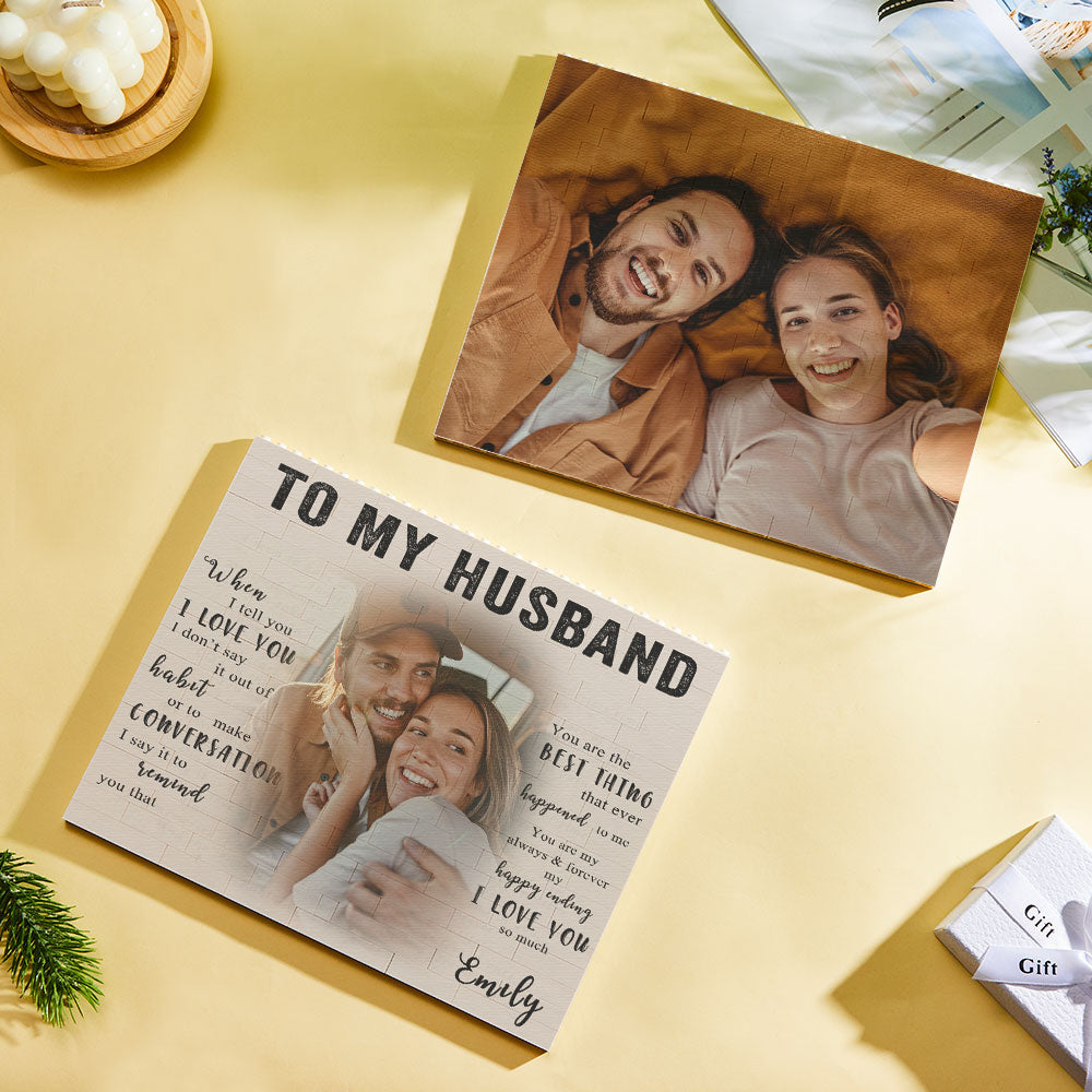 Custom Building Block Puzzle Personalized Photo Brick To My Husband