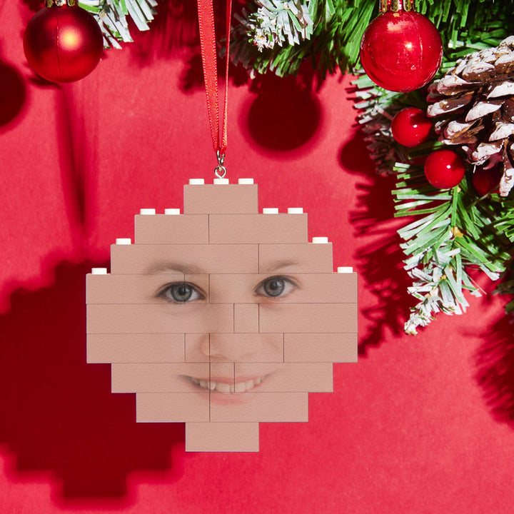 Custom Building Block Puzzle Face Building Brick Christmas Ornament