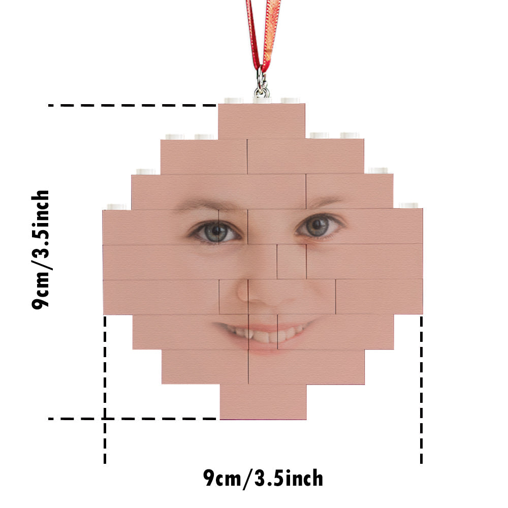 Custom Building Block Puzzle Face Building Brick Christmas Ornament