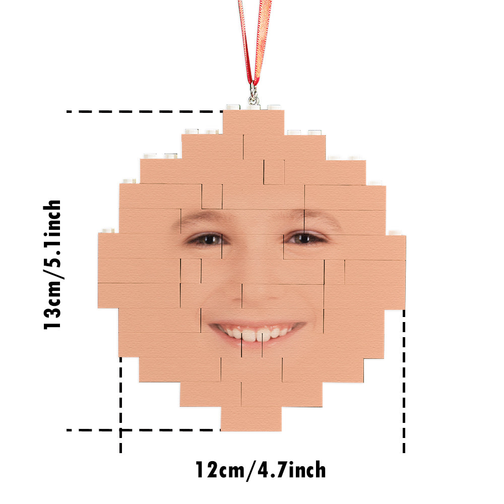 Custom Building Block Puzzle Face Building Brick Christmas Ornament