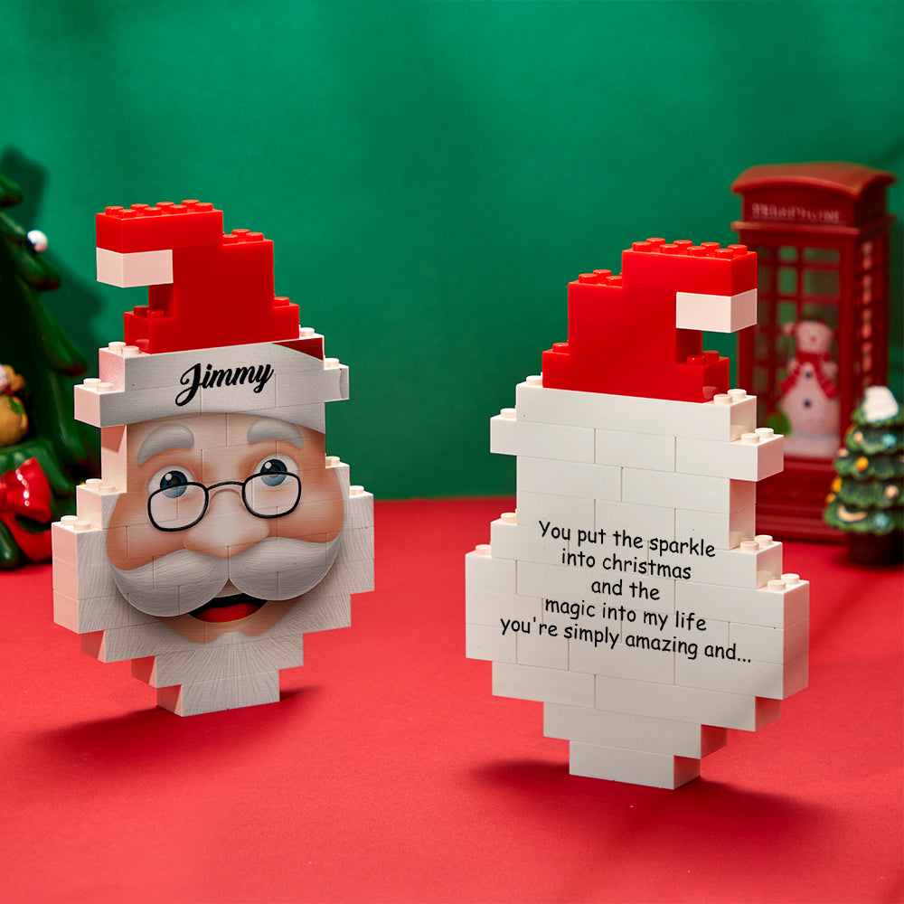 Personalized Santa Claus Building Blocks Christmas Block Brick Puzzles