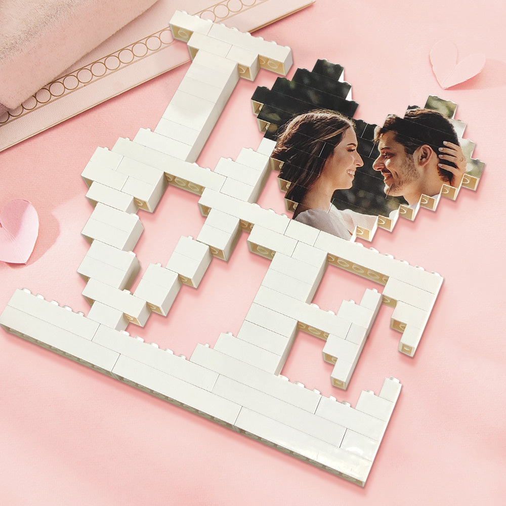 Personalised LOVE Building Bricks Puzzle with Photo