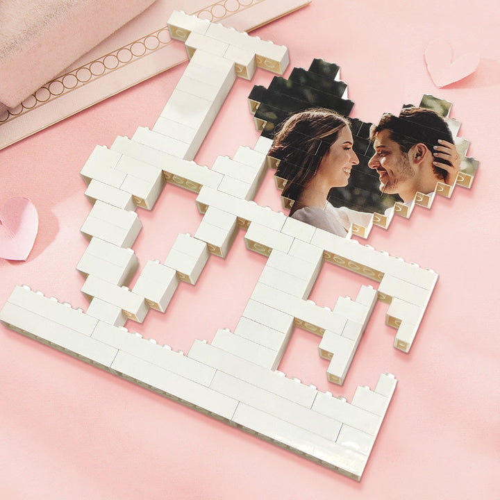 Personalised LOVE Building Bricks Puzzle with Photo