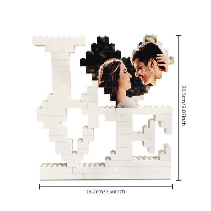 Personalised LOVE Building Bricks Puzzle with Photo