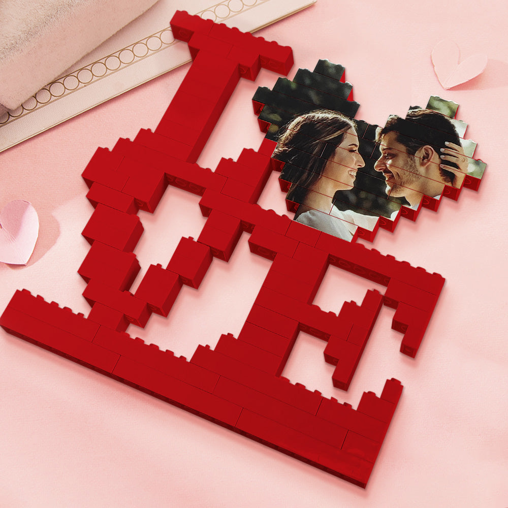 Personalised LOVE Building Bricks Puzzle with Photo