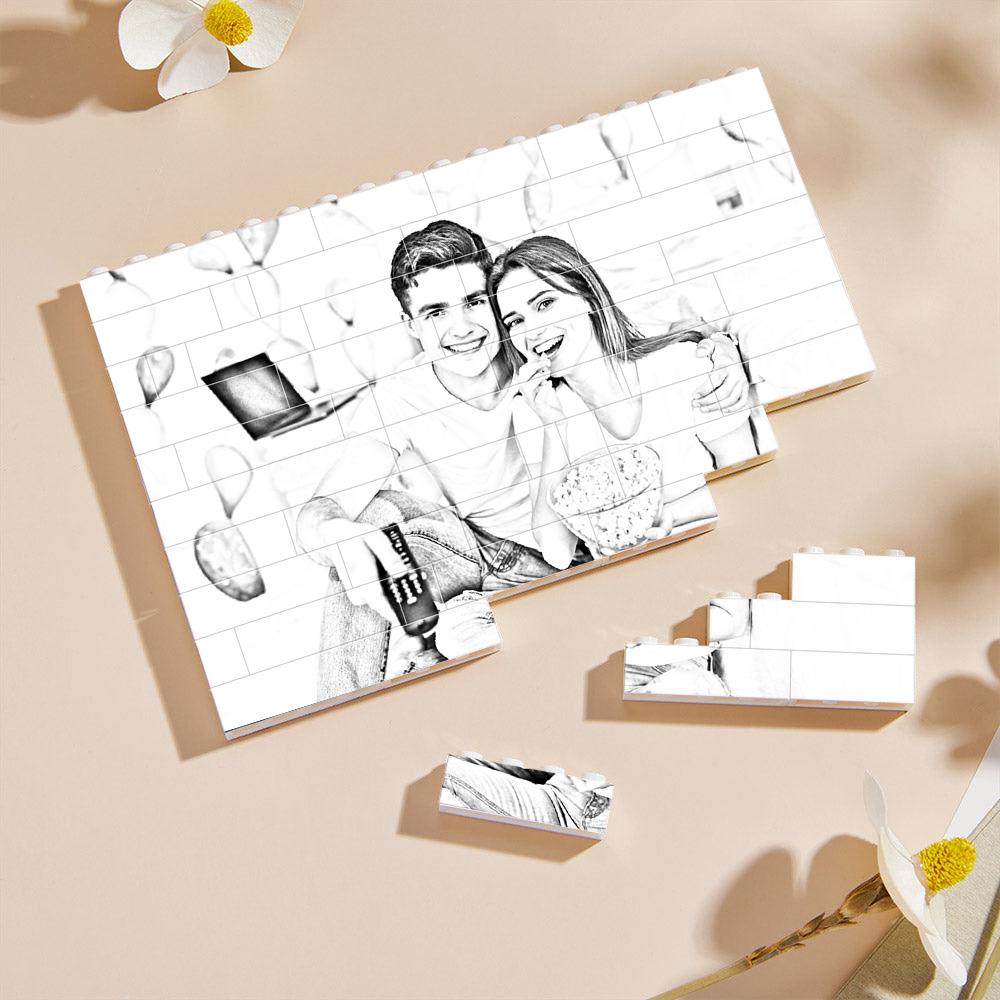 Personalised Engraved Effect Photo Building Blocks For Lovers