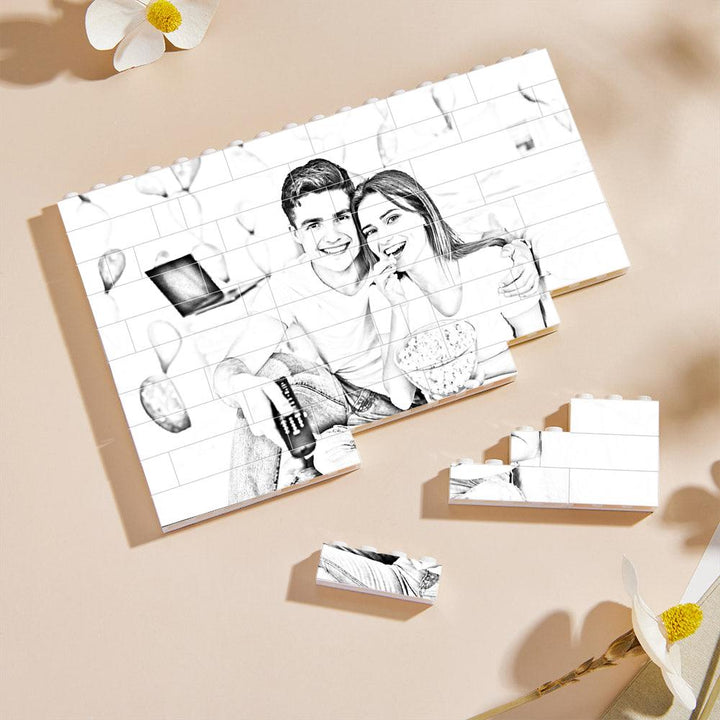 Personalised Engraved Effect Photo Building Blocks For Lovers