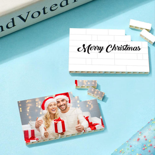 Personalized Building Block Puzzle Custom Photo & Text Brick Gift for Christmas