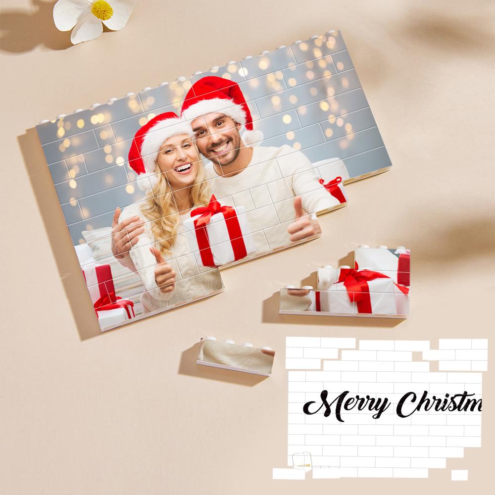 Personalized Building Block Puzzle Custom Photo & Text Brick Gift for Christmas