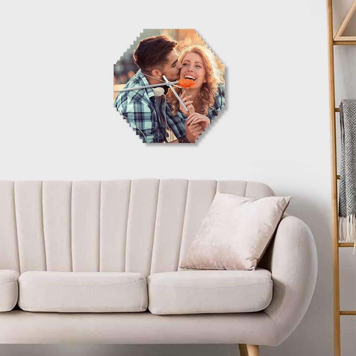 Custom Building Blocks Desk Clock Wall Clock Personalized Puzzle Custom Photo Brick Clock Gift For Couple
